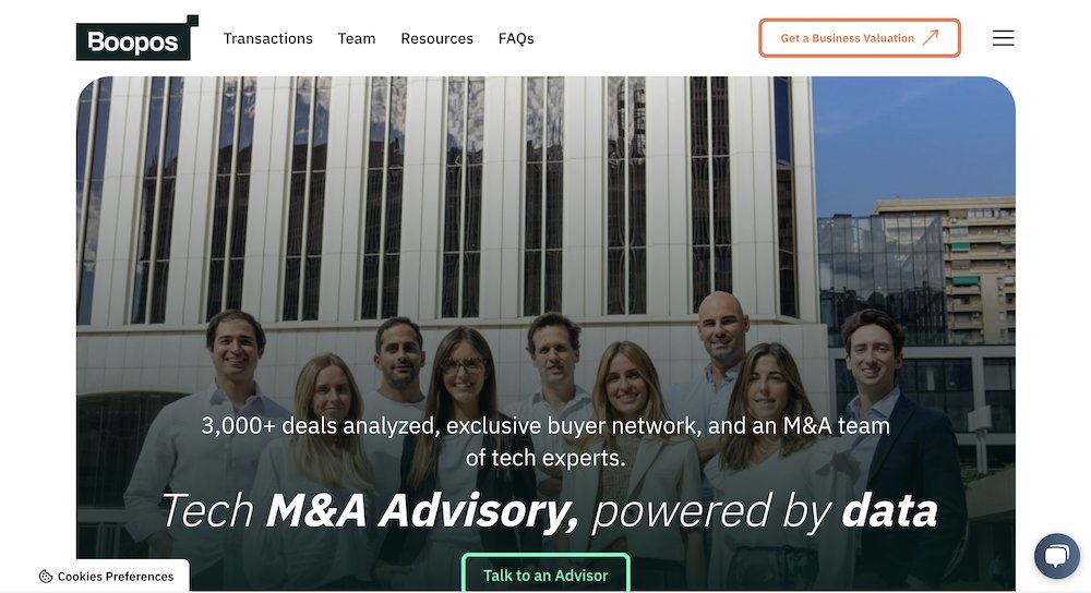 a screenshot of the Boopos homepage