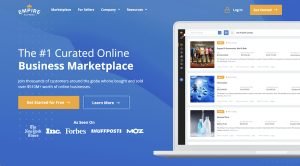 a screenshot of the Empire Flippers homepage