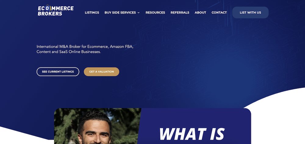 a screenshot of the Ecommerce Brokers homepage