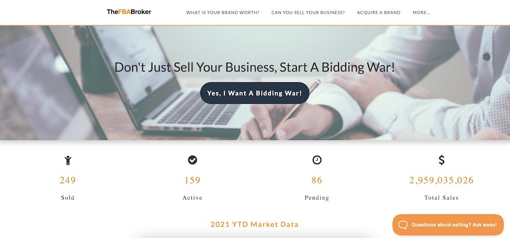 a screenshot of the TheFBABroker homepage